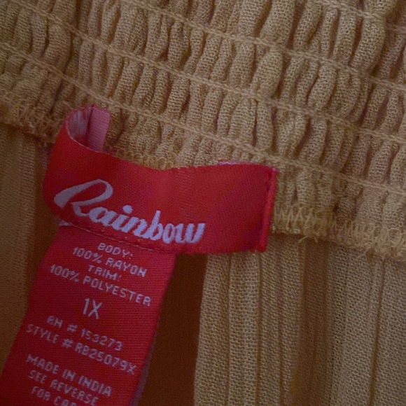 Gold mustard color top lace on sleeves and bottom - Picture 2 of 2